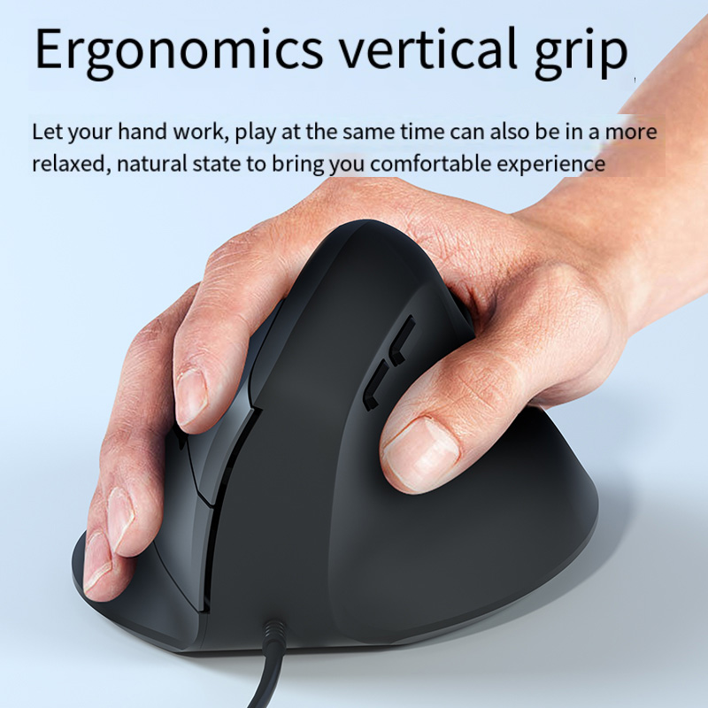 Ergonomic Mouse Vertical - ماوس RGB عمودي سلكي يميني ،