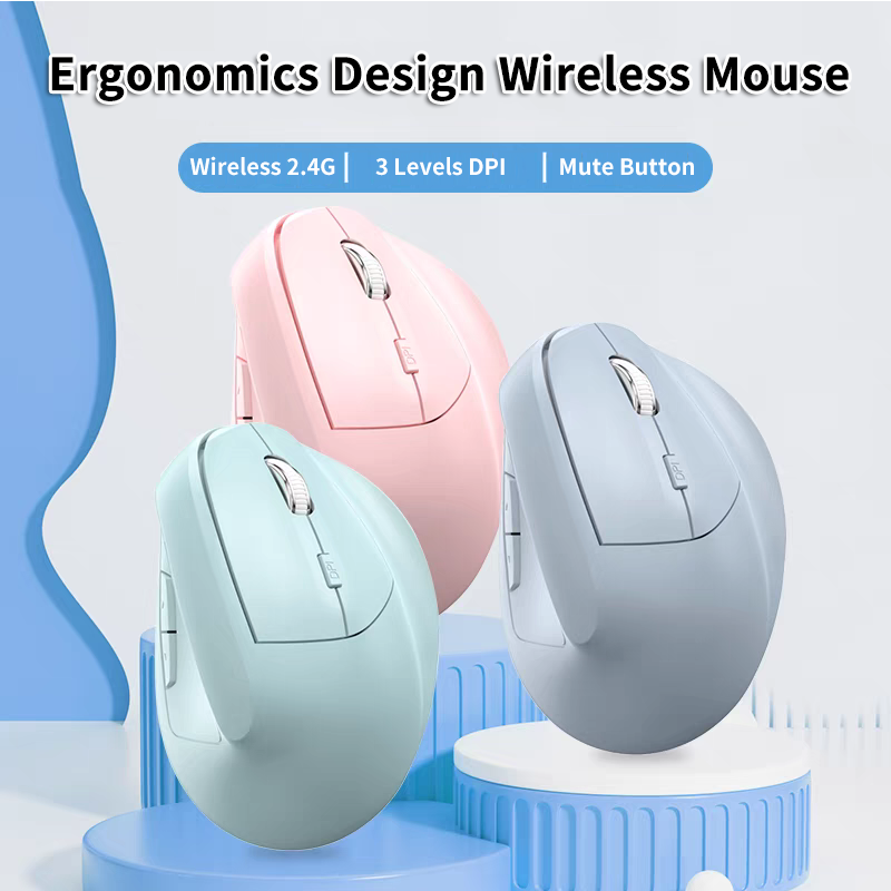 Ergonomic Mouse Vertical - ماوس لاسلكي 2.4G بتصميم مريح لبيئة