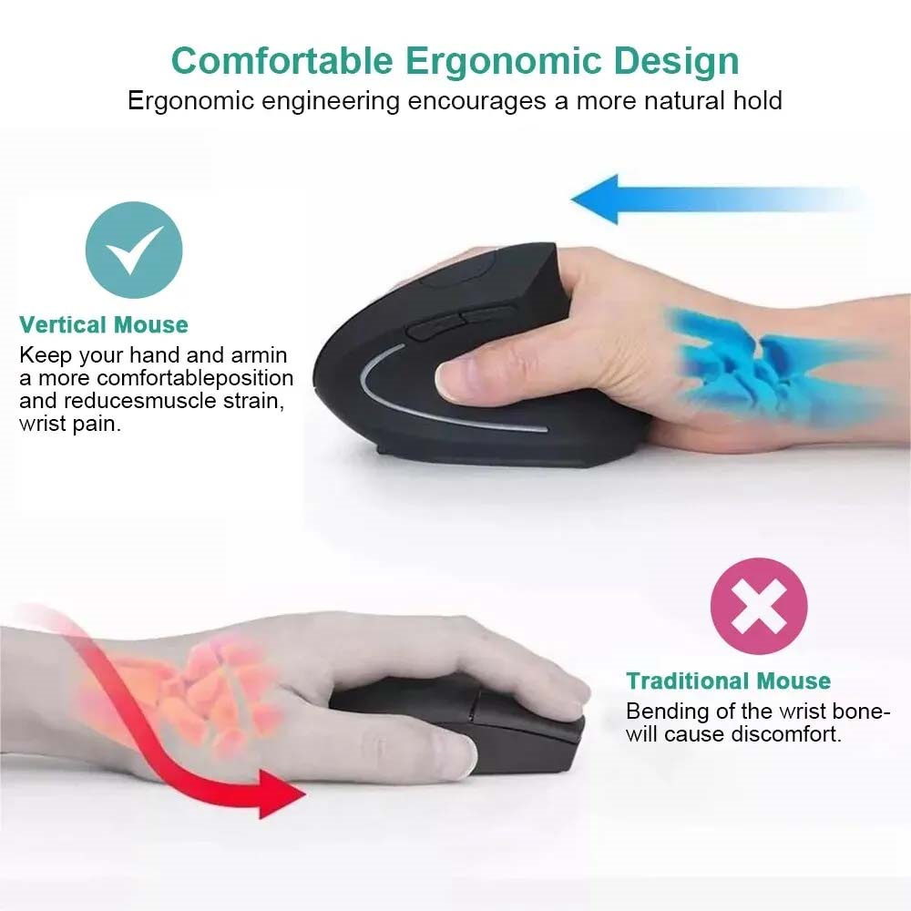 ماوس عمودي 2.4 جيجا هرتز ماوس  - مراجعة Ergonomic Mouse Vertical وسعره