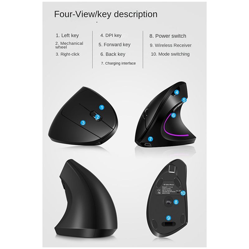 ماوس دويو لاسلكي عمودي 2.4 جيج - مراجعة Ergonomic Mouse Vertical وسعره