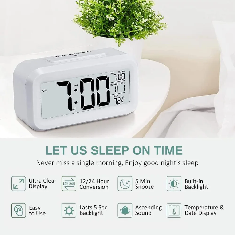 LED الإلكترونية منبه رقمي على  - مراجعة Office Tech Gadgets وسعره