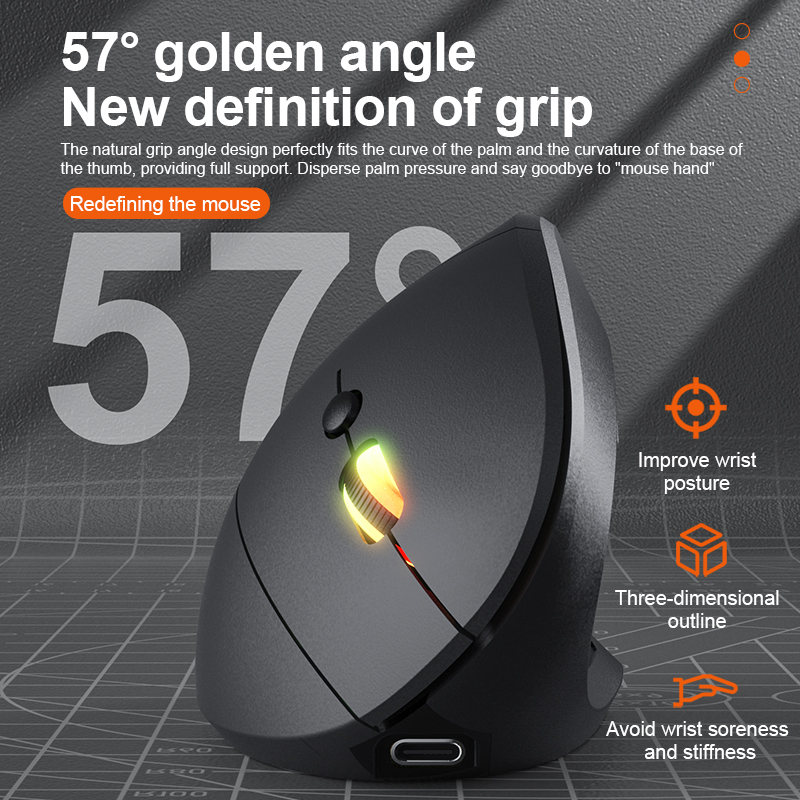2.4 جيجا هرتز بلوتوث ماوس لاسل - مراجعة Ergonomic Mouse Vertical وسعره