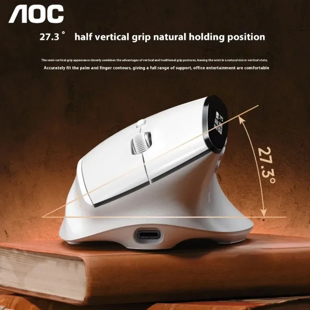 AOC GM500 ماوس شاشة ذكية ثلاثي - مراجعة Ergonomic Mouse Vertical وسعره