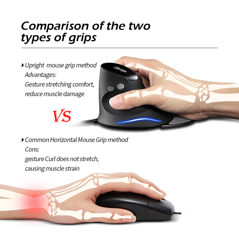 ماوس عمودي سلكي USB مريح مع 32 - مراجعة Ergonomic Mouse Vertical وسعره