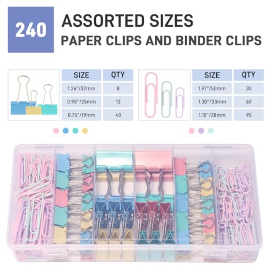 240 قطعة من مشابك الورق الملون - مراجعة Binding Machine Comb وسعره