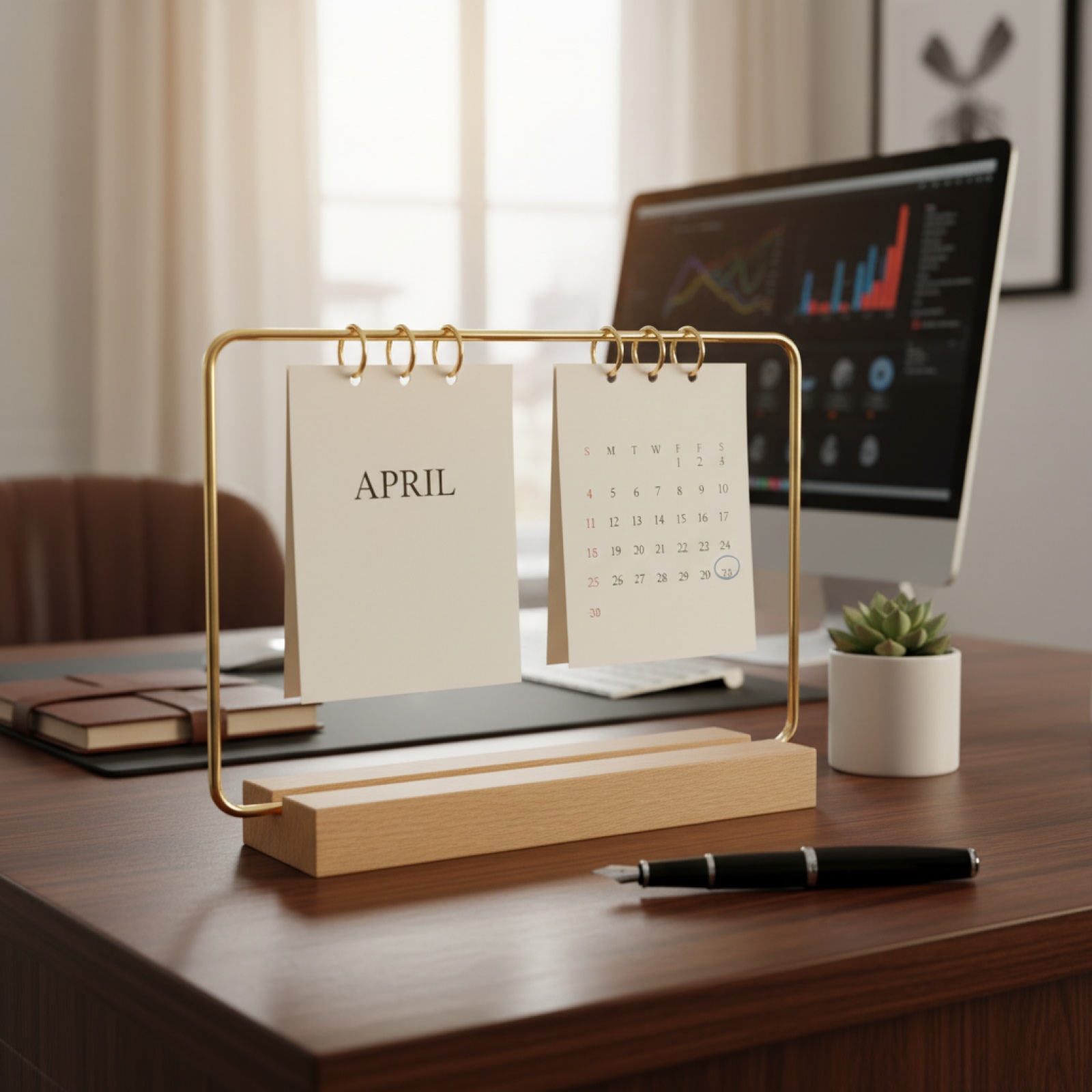 حامل تقويم خشبي ثابت مصنوع بحر - مراجعة Office Tech Gadgets وسعره